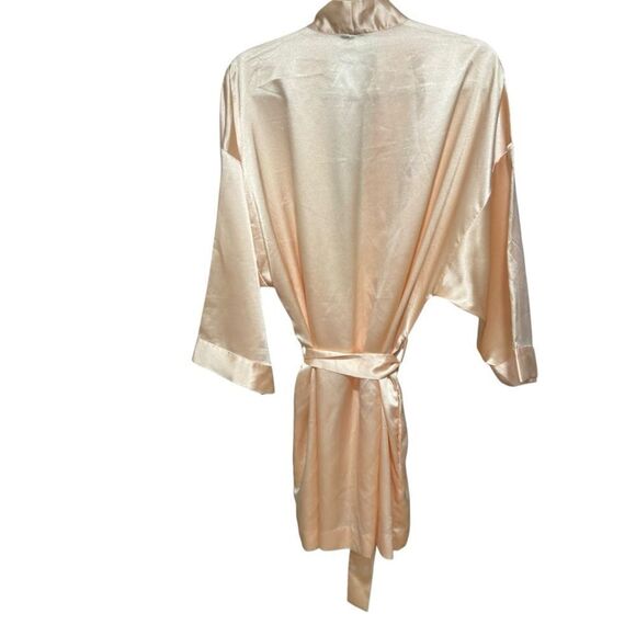 Christian Dior Vintage Elegant Peach Pink Satin Belted Short Robe - Picture 5 of 6